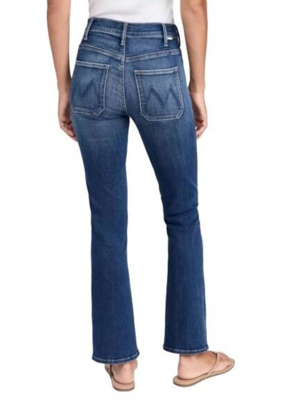 MOTHER The Hustler Ankle Fray Patch Pocket Straight Leg Blue Jeans 25 Preowned - Picture 2 of 12